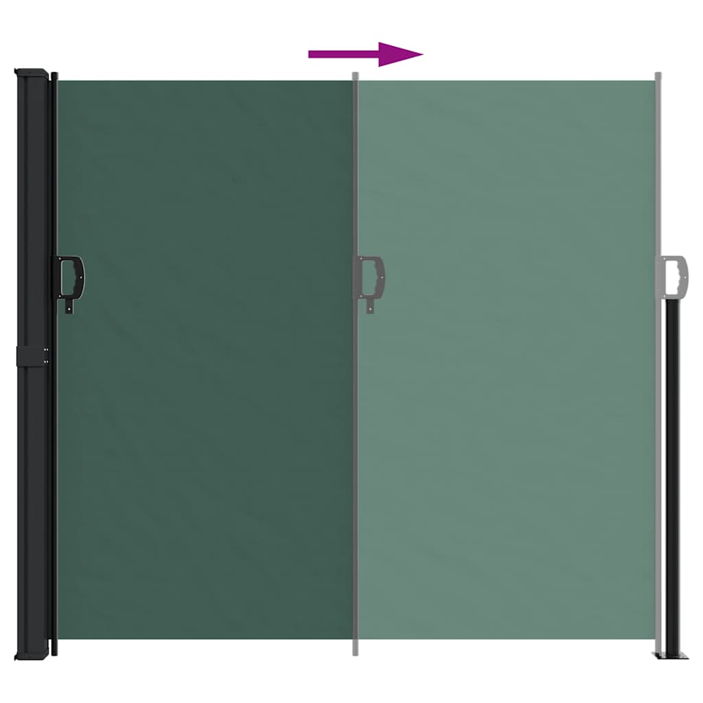 Retractable Side Awning Dark Green 180x500 cm