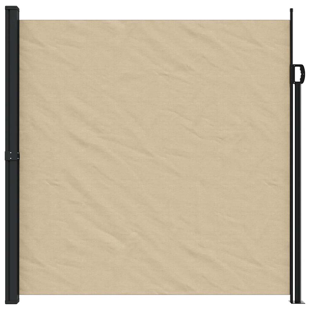Retractable Side Awning Beige 200x500 cm