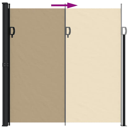 Retractable Side Awning Beige 200x500 cm
