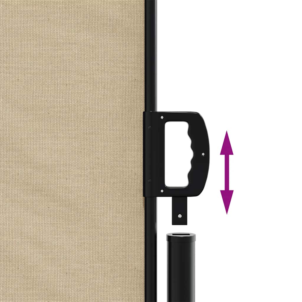 Retractable Side Awning Beige 200x500 cm