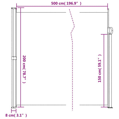 Retractable Side Awning Dark Green 200x500 cm