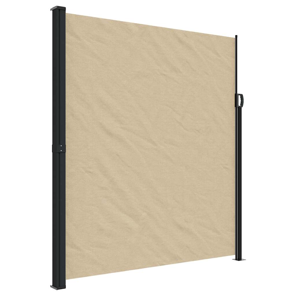 Retractable Side Awning Beige 220x500 cm