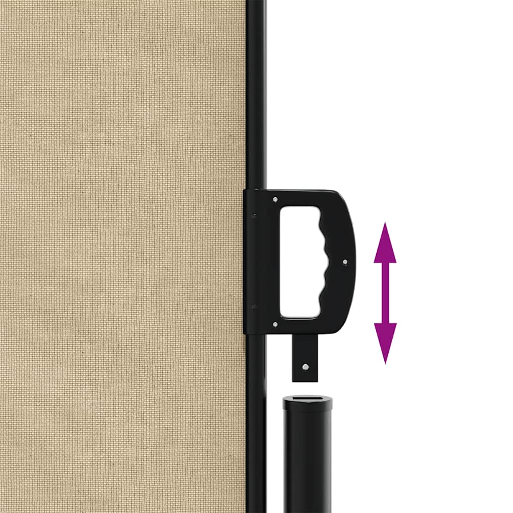 Retractable Side Awning Beige 220x500 cm