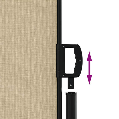 Retractable Side Awning Beige 220x500 cm
