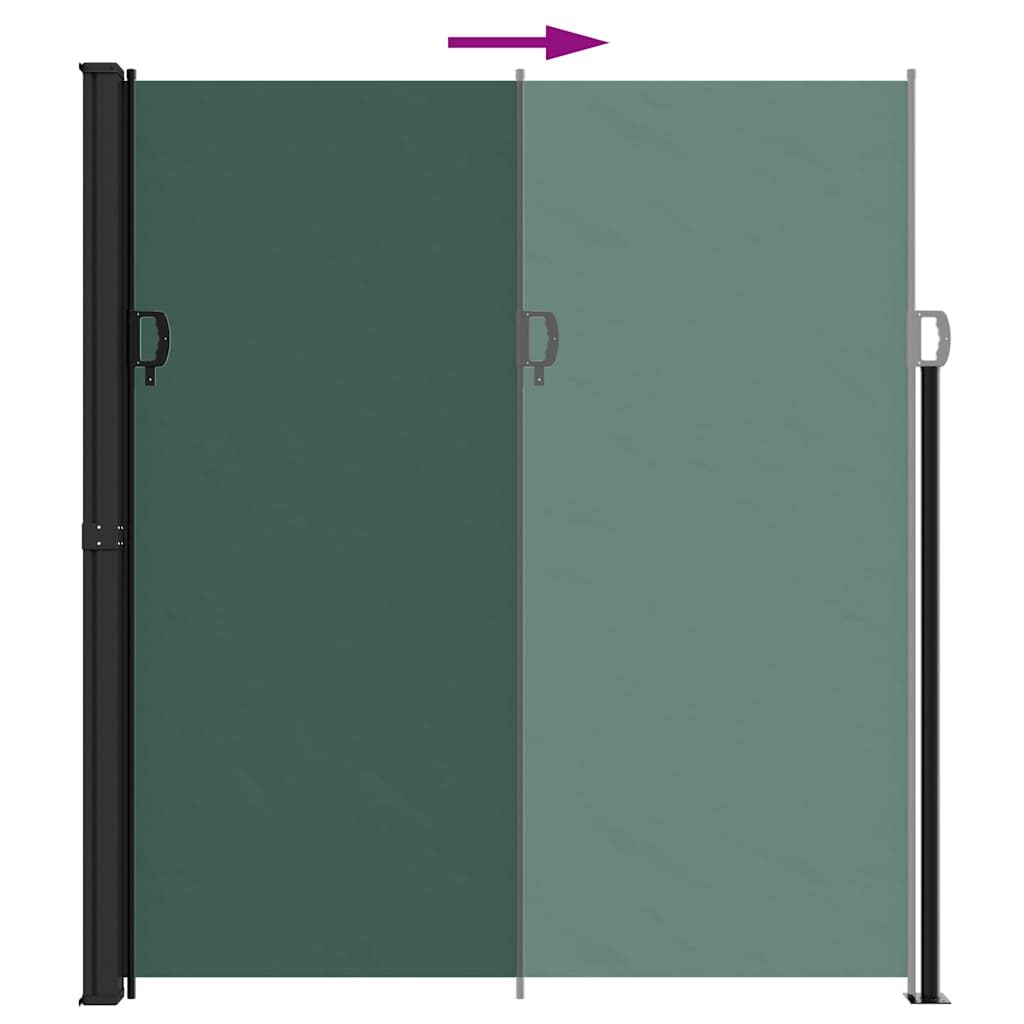 Retractable Side Awning Dark Green 220x500 cm