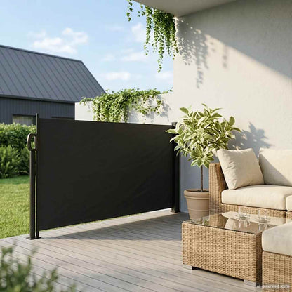 Retractable Side Awning Black 120x600 cm