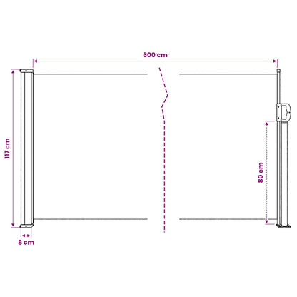 Retractable Side Awning Black 120x600 cm