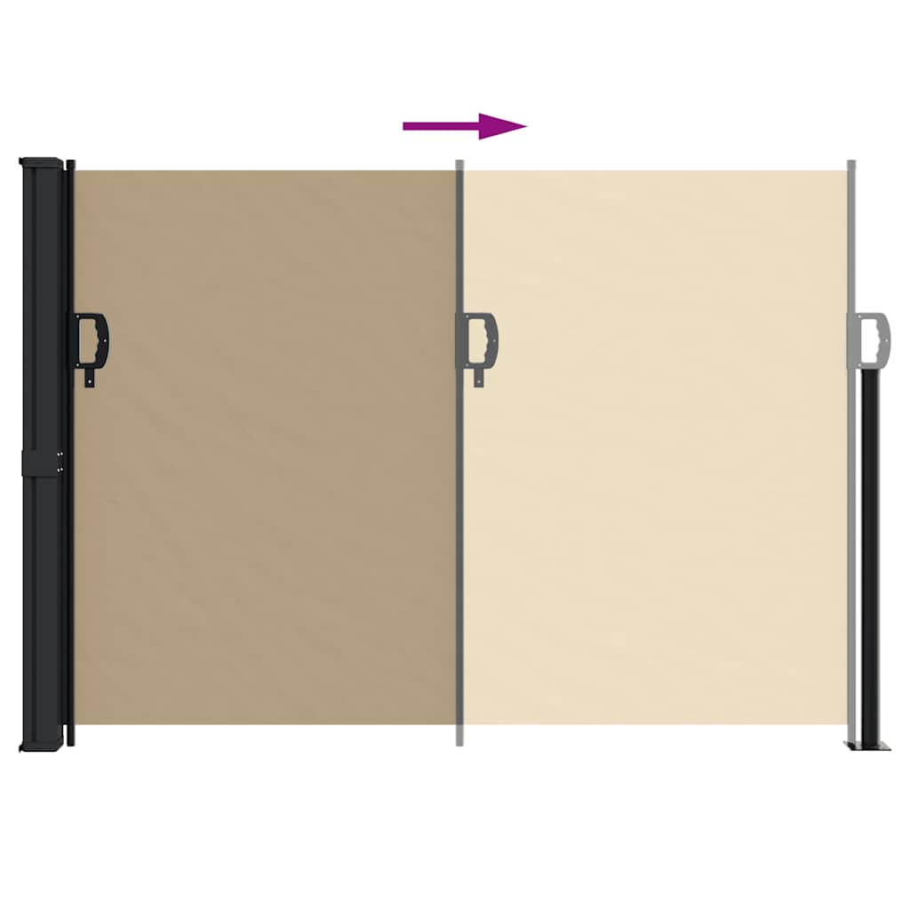 Retractable Side Awning Beige 140x600 cm