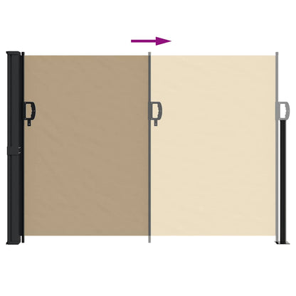 Retractable Side Awning Beige 140x600 cm