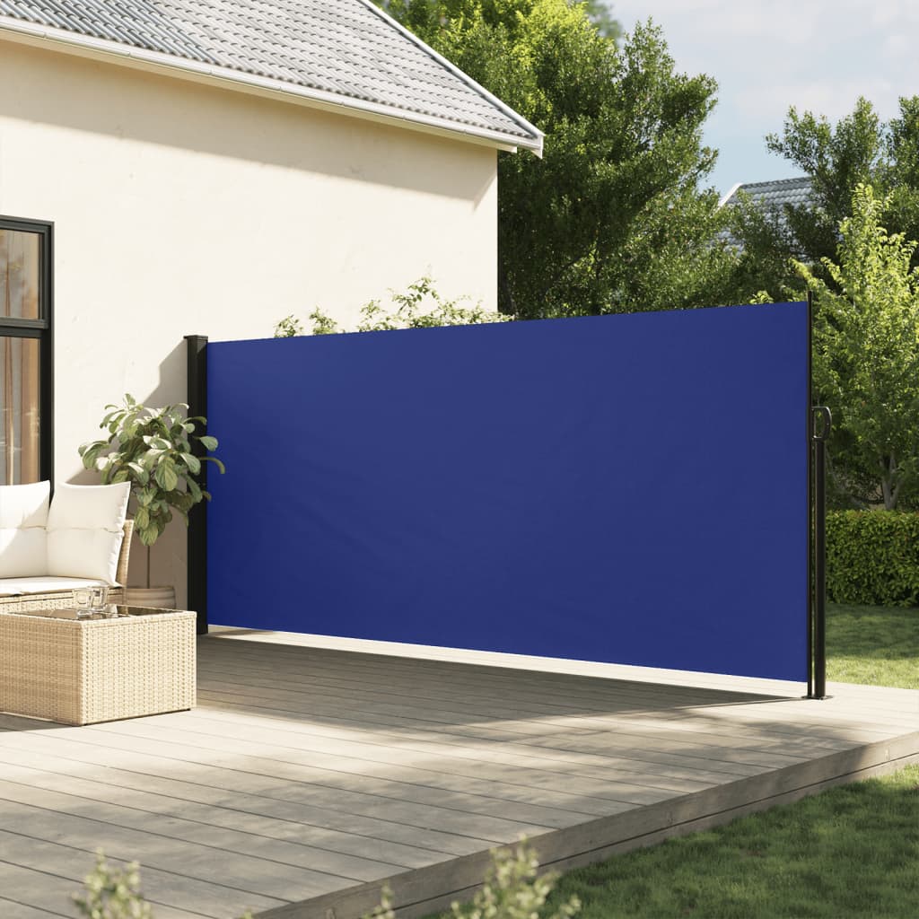 Retractable Side Awning Blue 160x600 cm