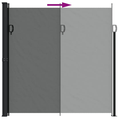 Retractable Side Awning Black 220x600 cm