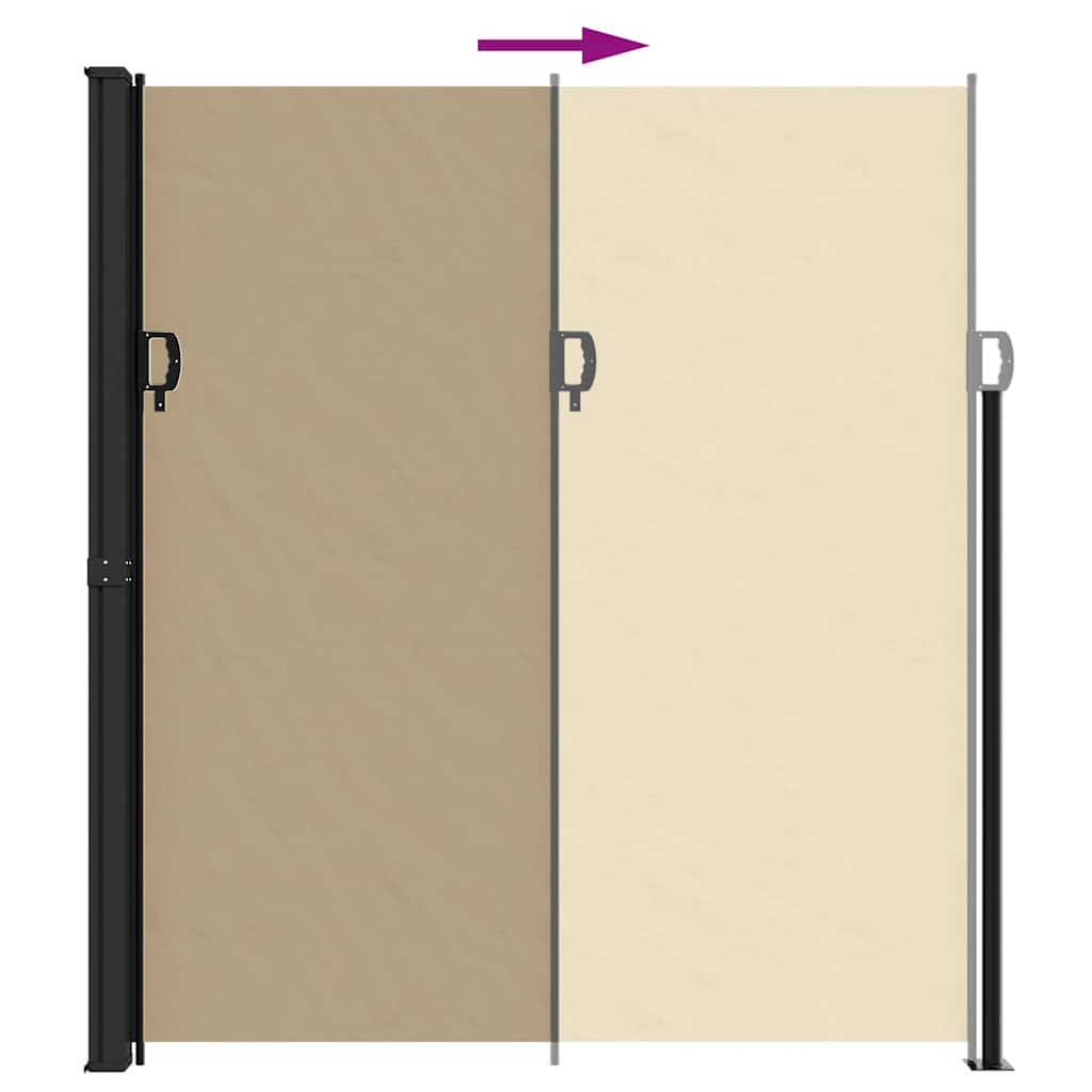Retractable Side Awning Beige 220x600 cm