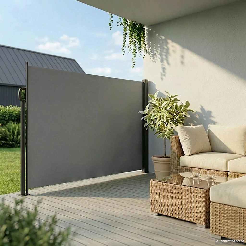 Retractable Side Awning Anthracite 220x600 cm