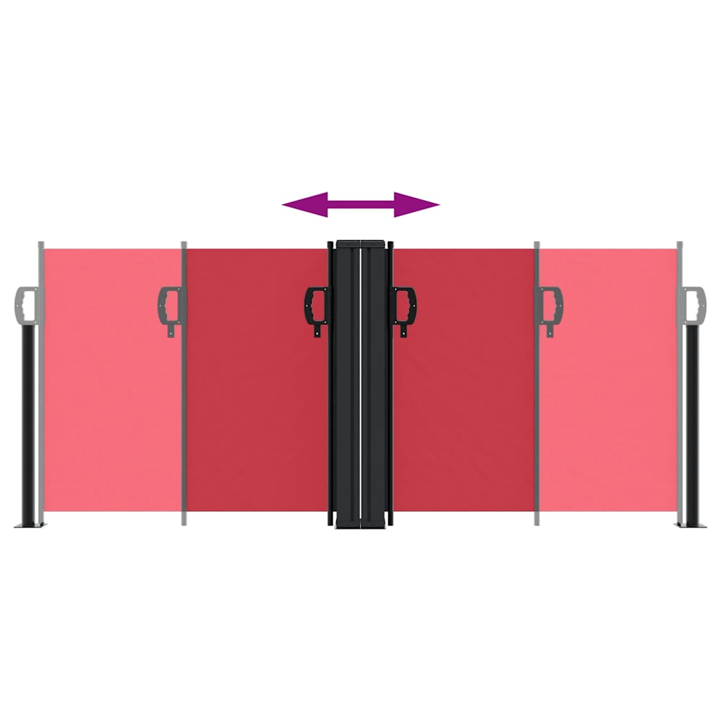 Retractable Side Awning Red 100x600 cm