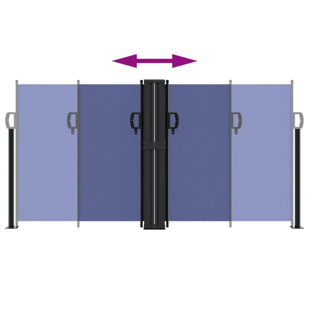 Retractable Side Awning Blue 120x600 cm