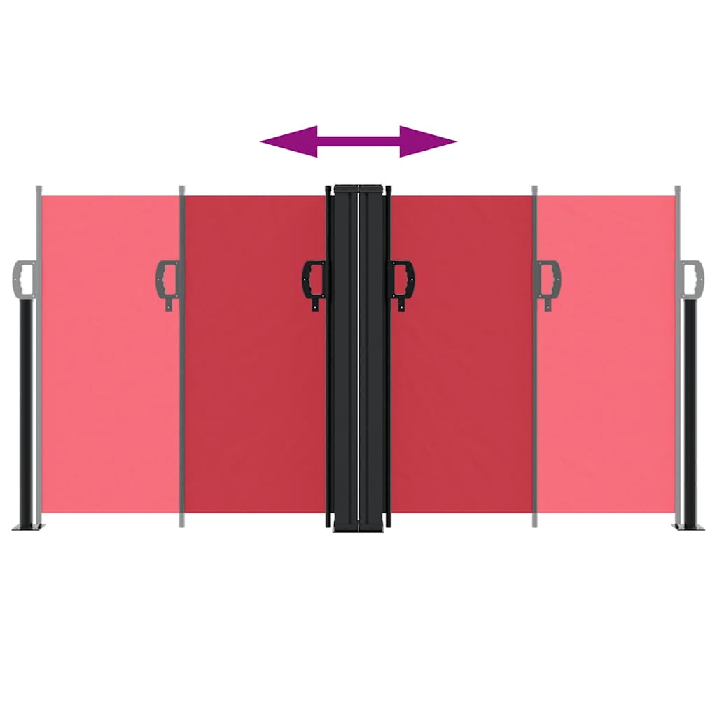 Retractable Side Awning Red 120x600 cm