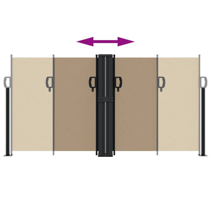 Retractable Side Awning Taupe 120x600 cm