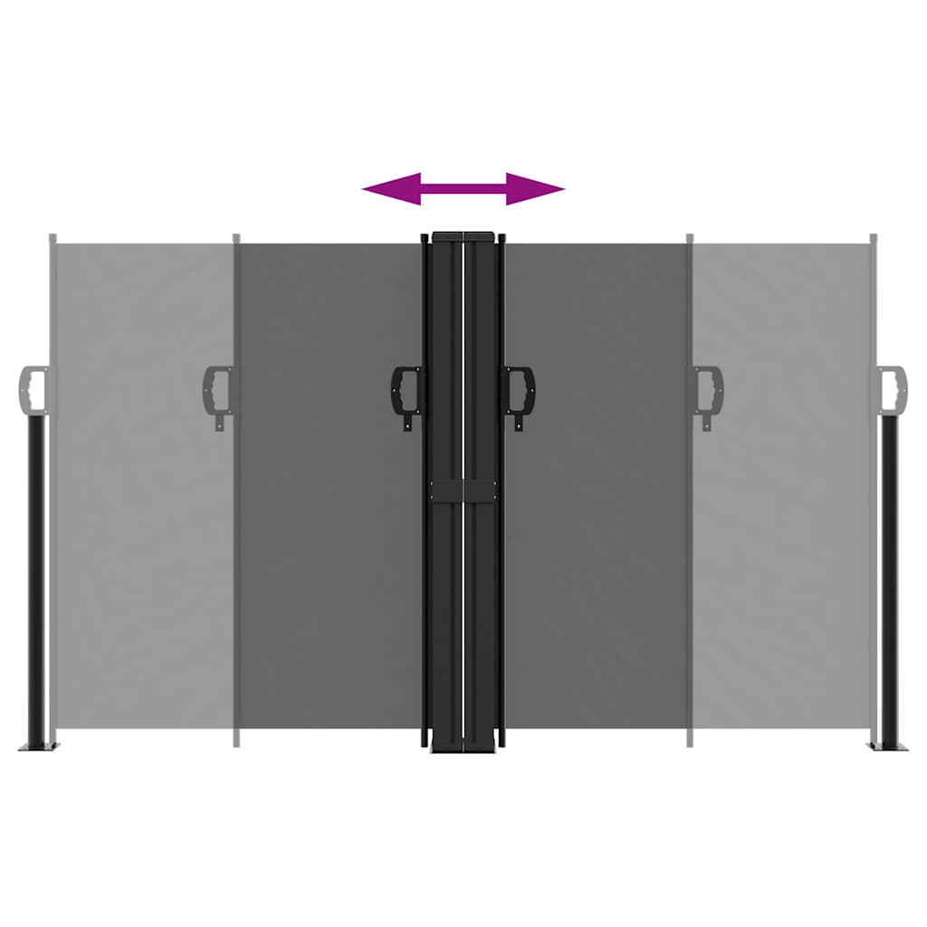 Retractable Side Awning Black 140x600 cm