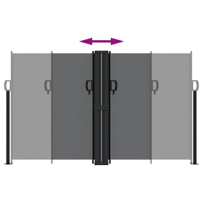 Retractable Side Awning Black 140x600 cm