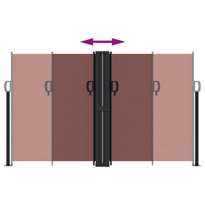 Retractable Side Awning Brown 140x600 cm