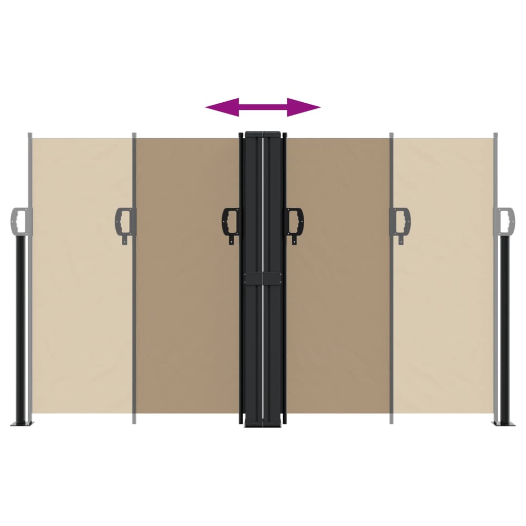 Retractable Side Awning Taupe 140x600 cm