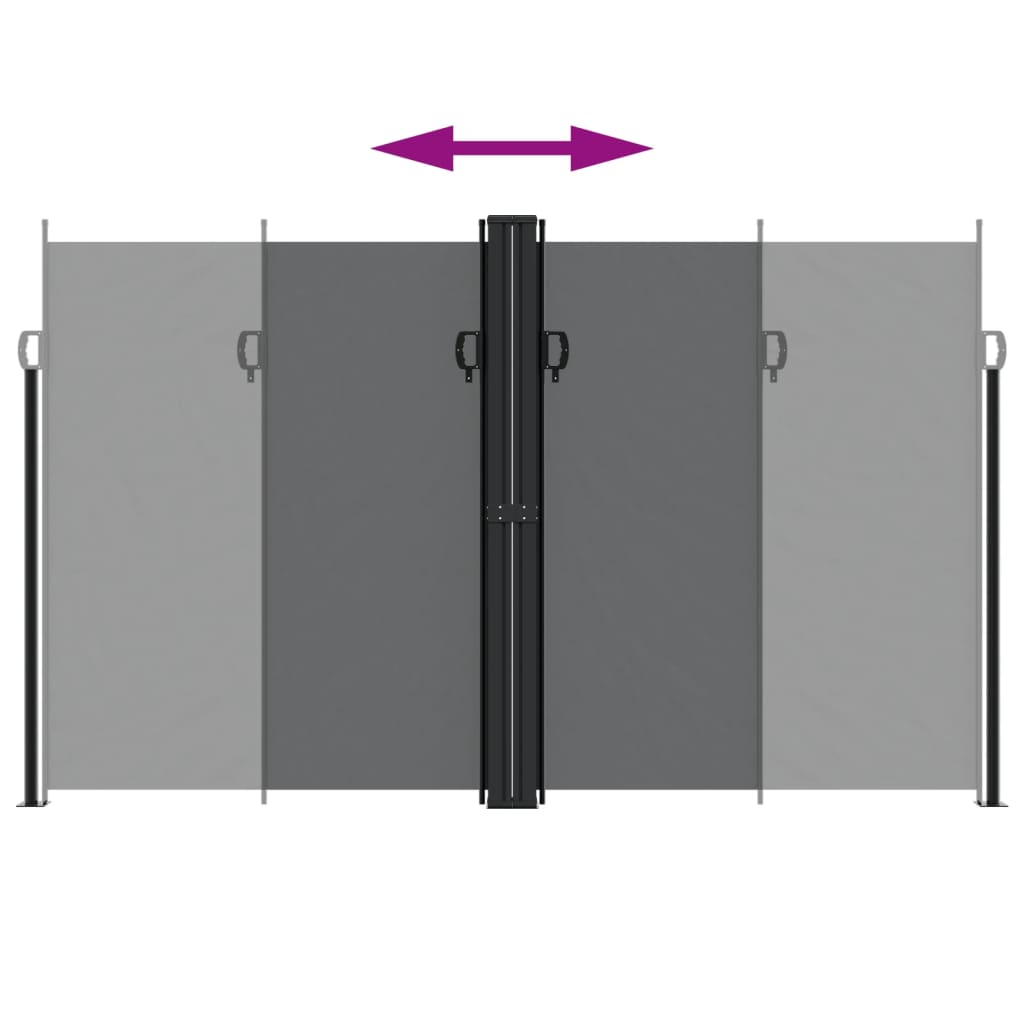 Retractable Side Awning Black 200x600 cm