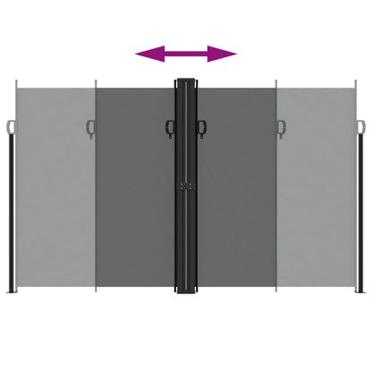 Retractable Side Awning Black 200x600 cm