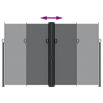 Retractable Side Awning Black 220x600 cm