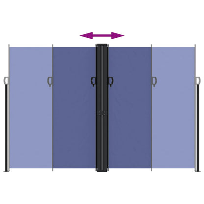 Retractable Side Awning Blue 220x600 cm