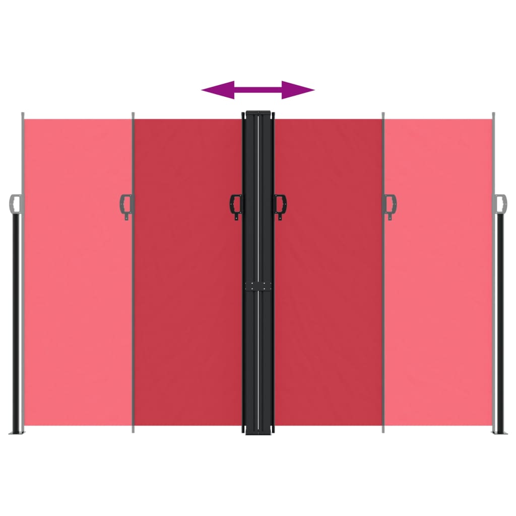 Retractable Side Awning Red 220x600 cm