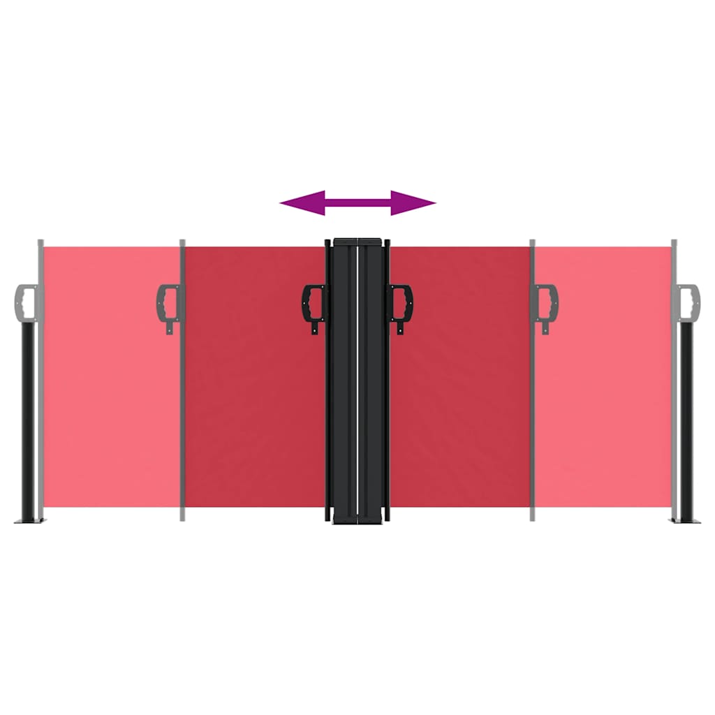 Retractable Side Awning Red 100x1000 cm