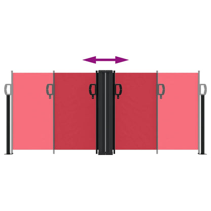 Retractable Side Awning Red 100x1000 cm