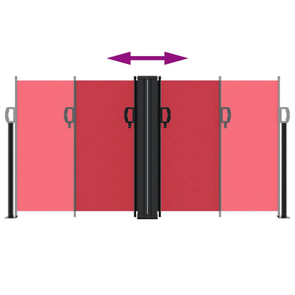 Retractable Side Awning Red 120x1000 cm