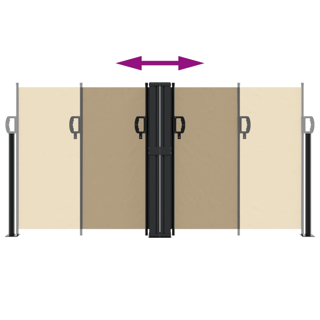 Retractable Side Awning Beige 120x1000 cm