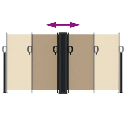 Retractable Side Awning Beige 120x1000 cm