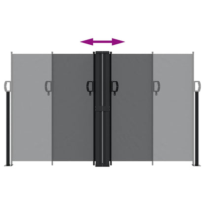Retractable Side Awning Black 140x1000 cm