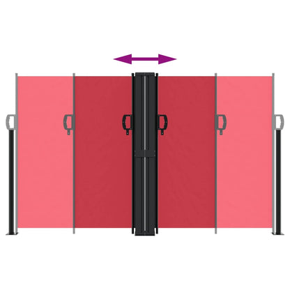 Retractable Side Awning Red 140x1000 cm