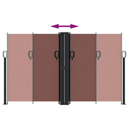 Retractable Side Awning Brown 140x1000 cm