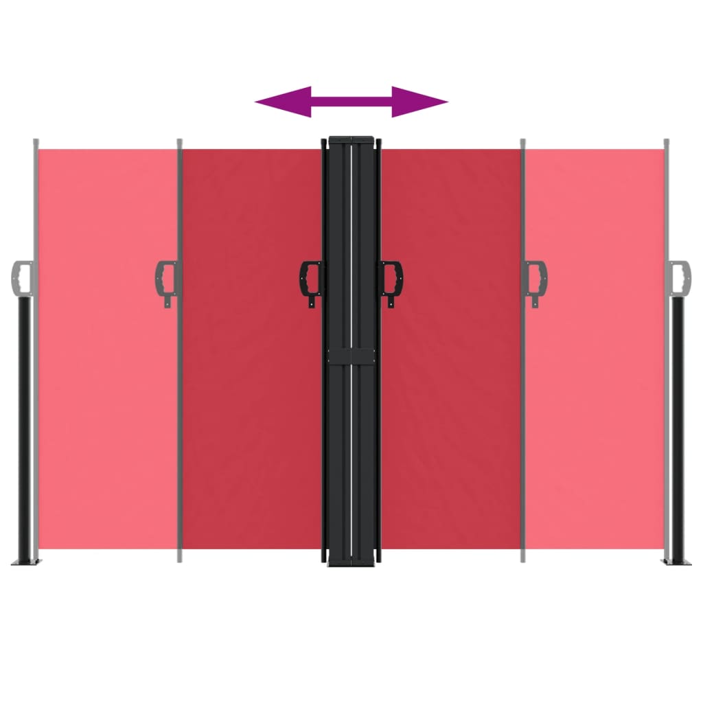 Retractable Side Awning Red 160x1000 cm