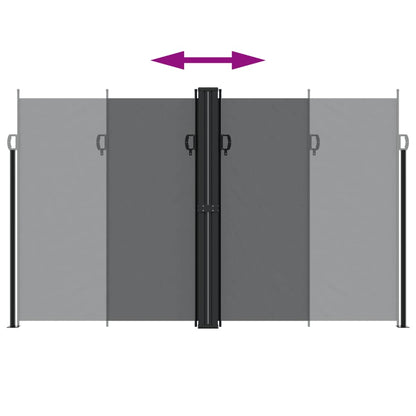 Retractable Side Awning Black 200x1000 cm
