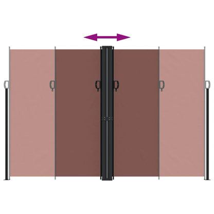 Retractable Side Awning Brown 220x1000 cm