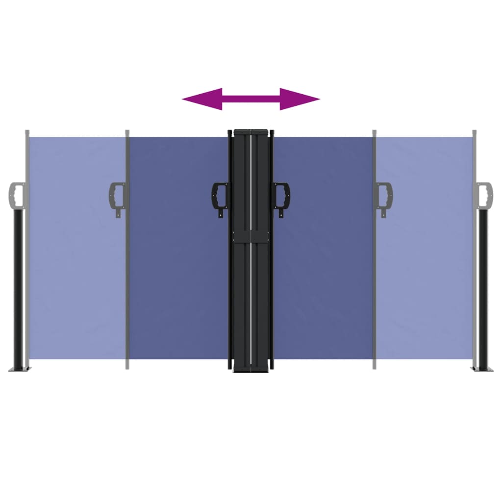 Retractable Side Awning Blue 120x1200 cm