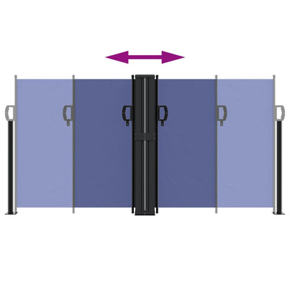 Retractable Side Awning Blue 120x1200 cm