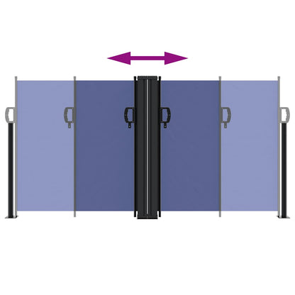 Retractable Side Awning Blue 120x1200 cm