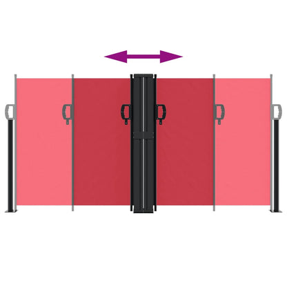 Retractable Side Awning Red 120x1200 cm