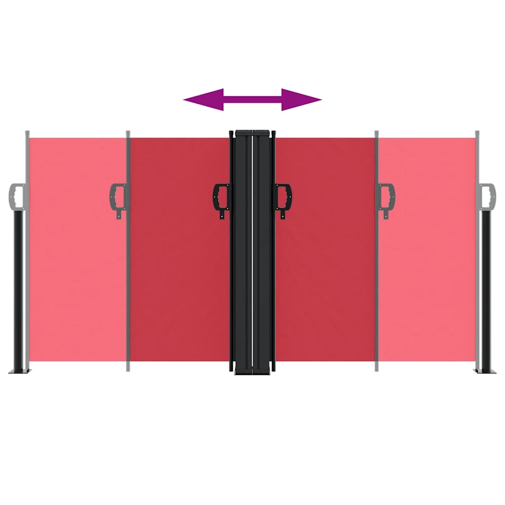 Retractable Side Awning Red 120x1200 cm