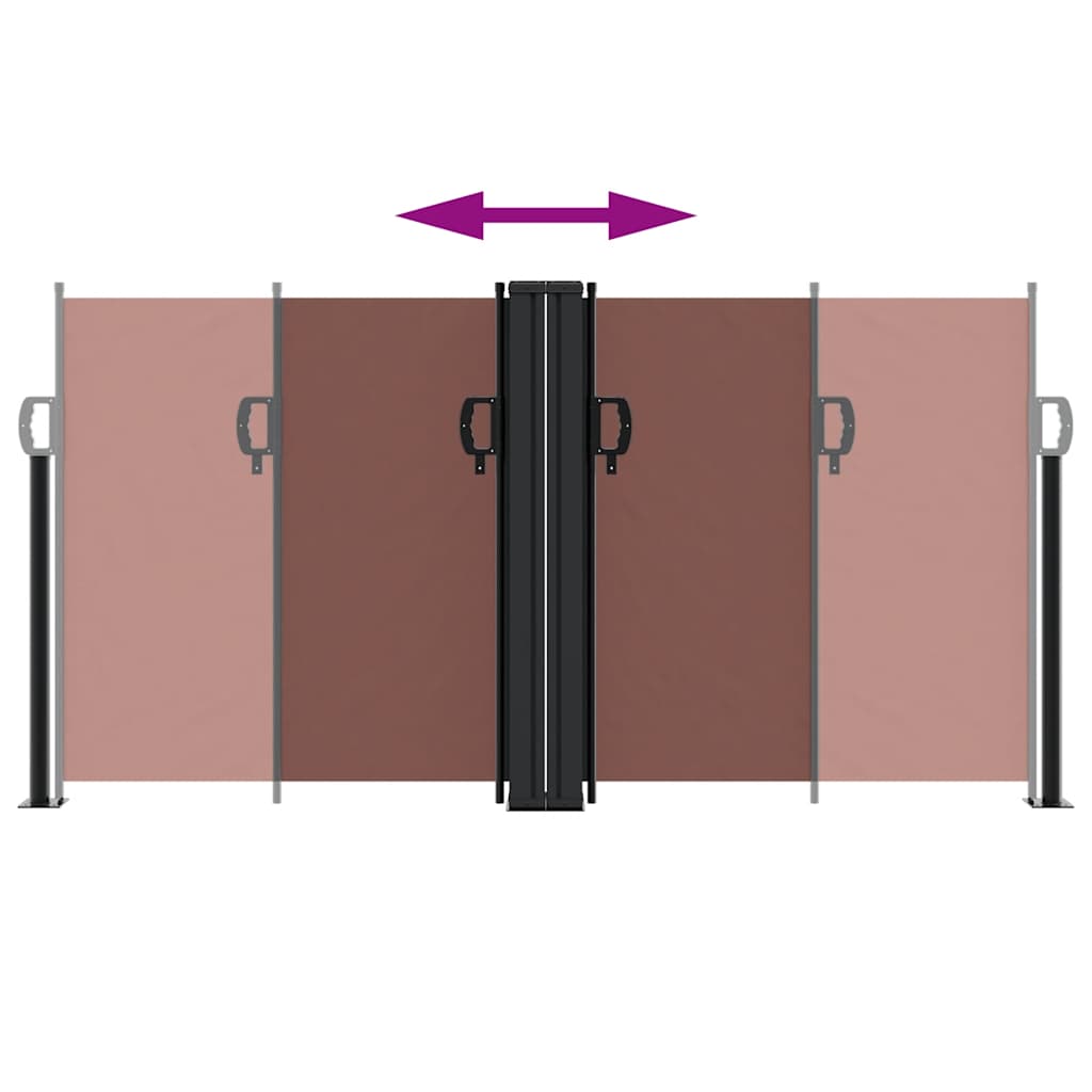 Retractable Side Awning Brown 120x1200 cm