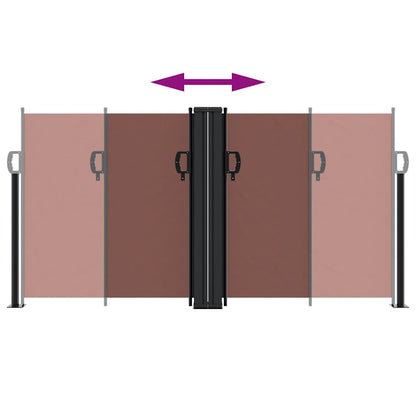 Retractable Side Awning Brown 120x1200 cm