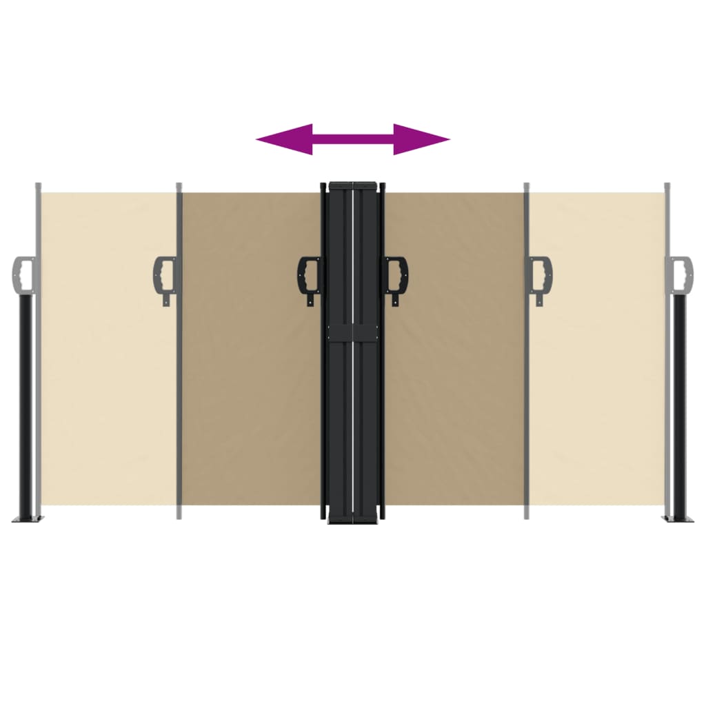 Retractable Side Awning Beige 120x1200 cm