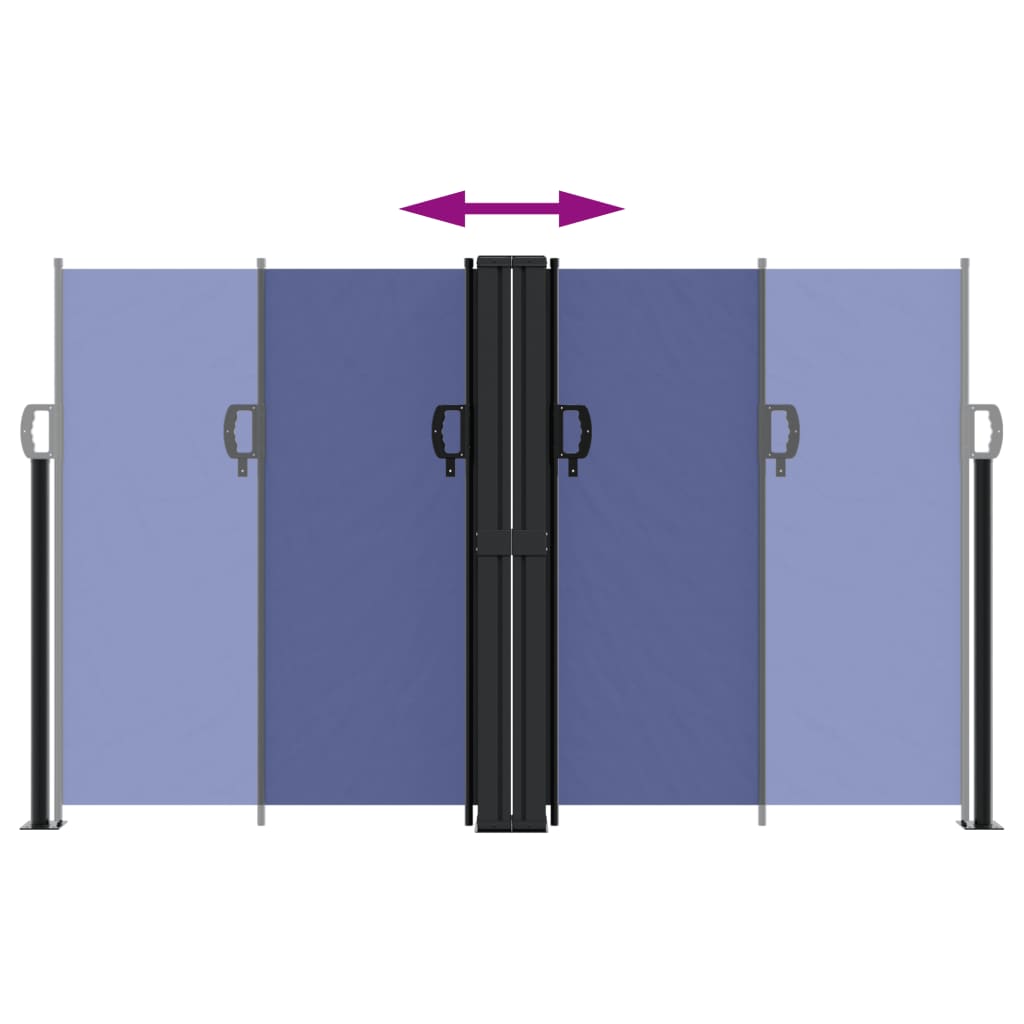 Retractable Side Awning Blue 140x1200 cm